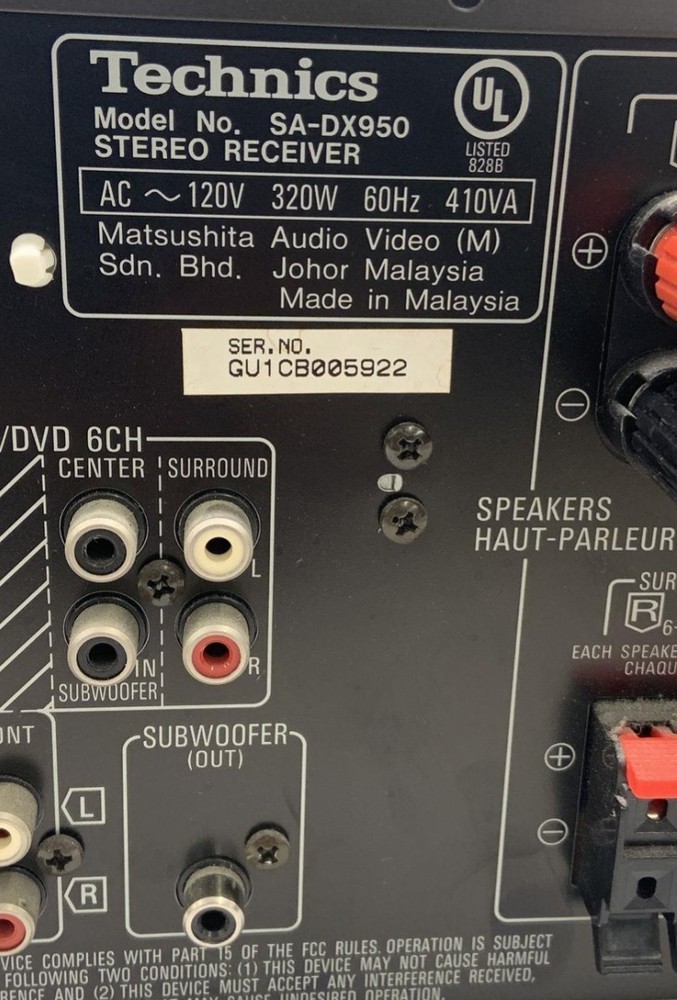 TECHNICS AV CONTROL RECEIVER SA-DX950 Tested