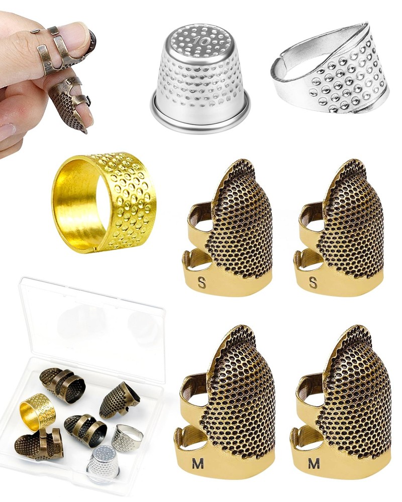 FIVEIZERO Thimble Kit– 7 PCS Sewing Thimbles Universal model, Multiple colors