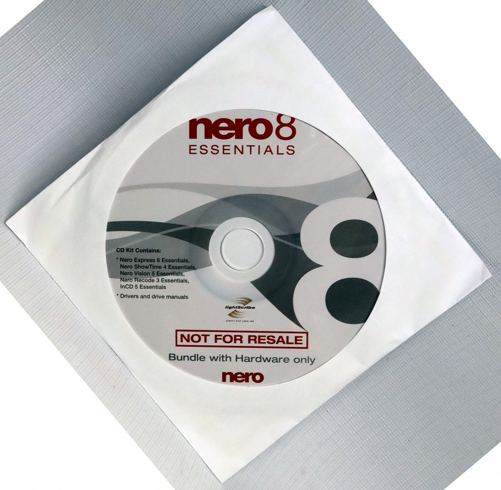 Nero 8 Essentials CD DVD Burning & Media Conversion Software
