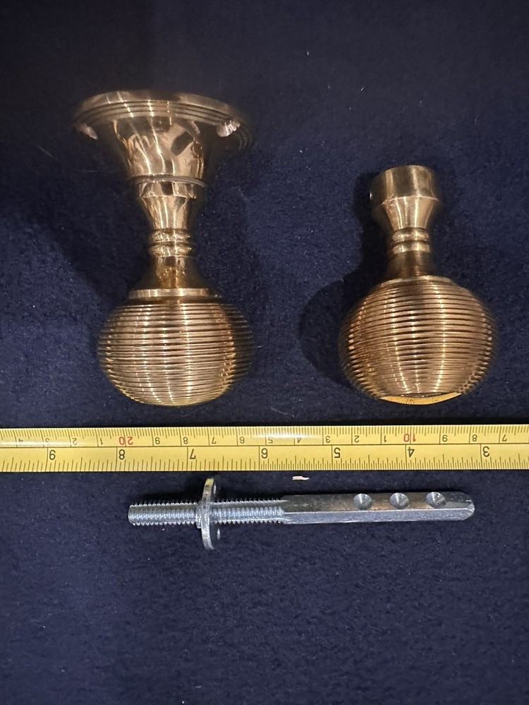Polished Brass Reed “Beehive” Door Knobs
