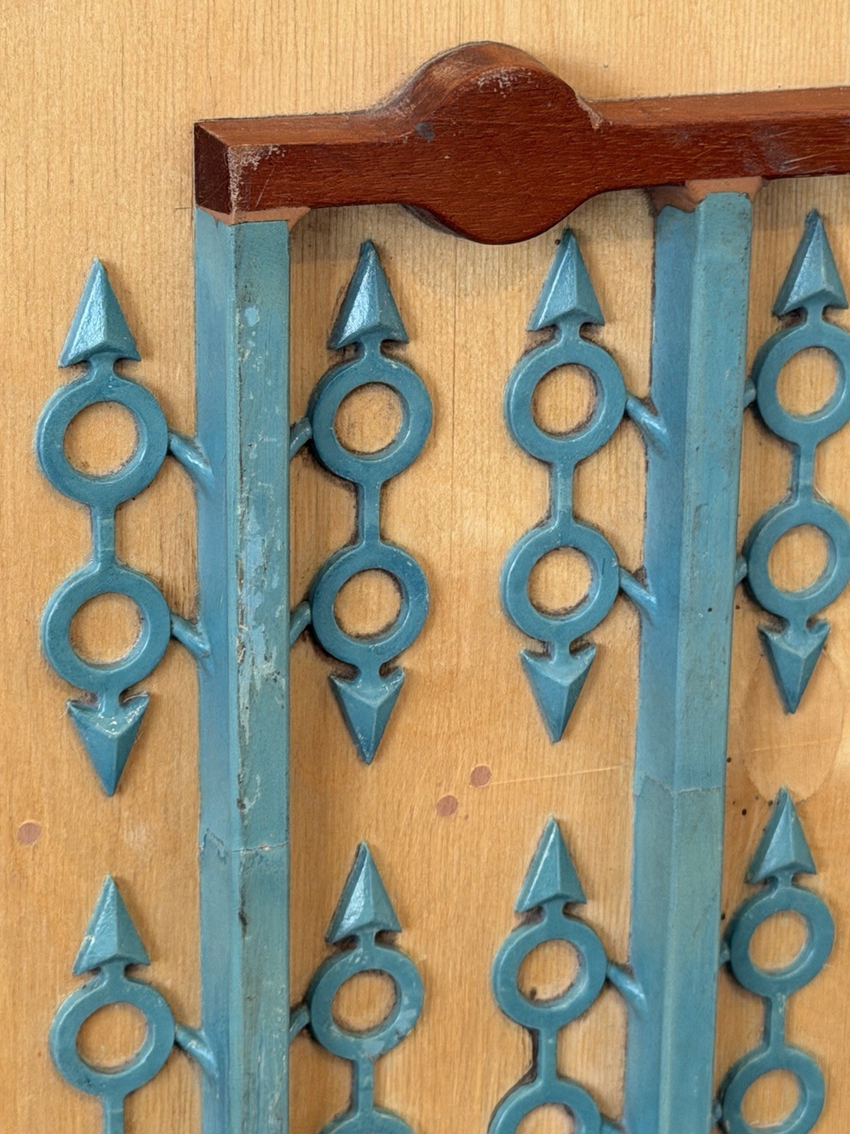 Mid Century Industrial Wood Foundry Mold Abstract Wall Art 1960 Arrows Circles