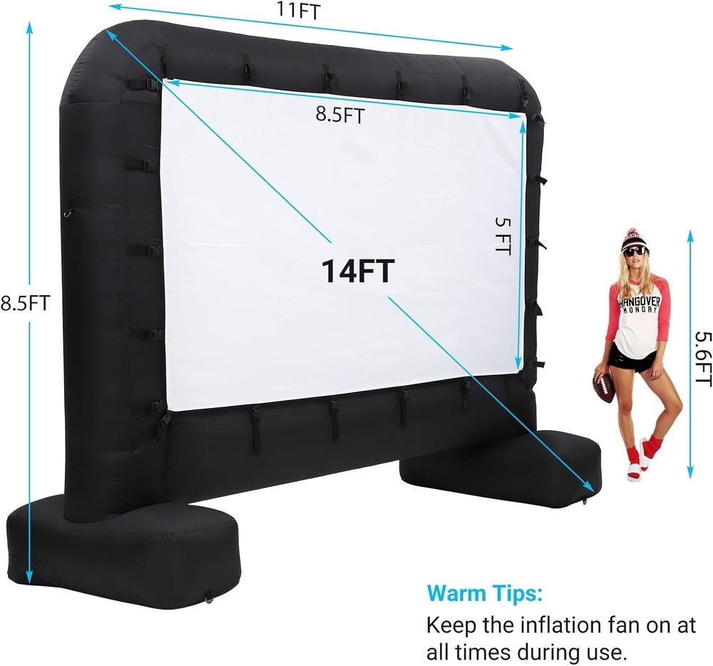 Inflatable Movie Screen 14 FT Inflatable Projector Screen with Blower
