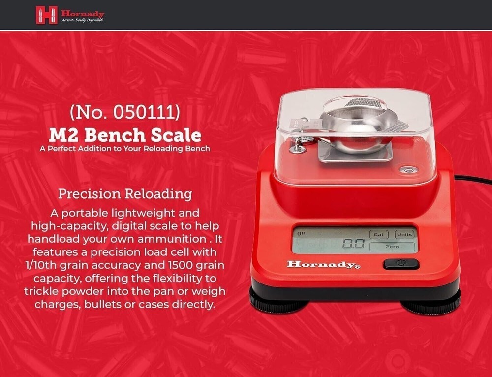 Hornady M2 Digital Bench Scale, 050111 - Compact Powder Scale for Reloading...
