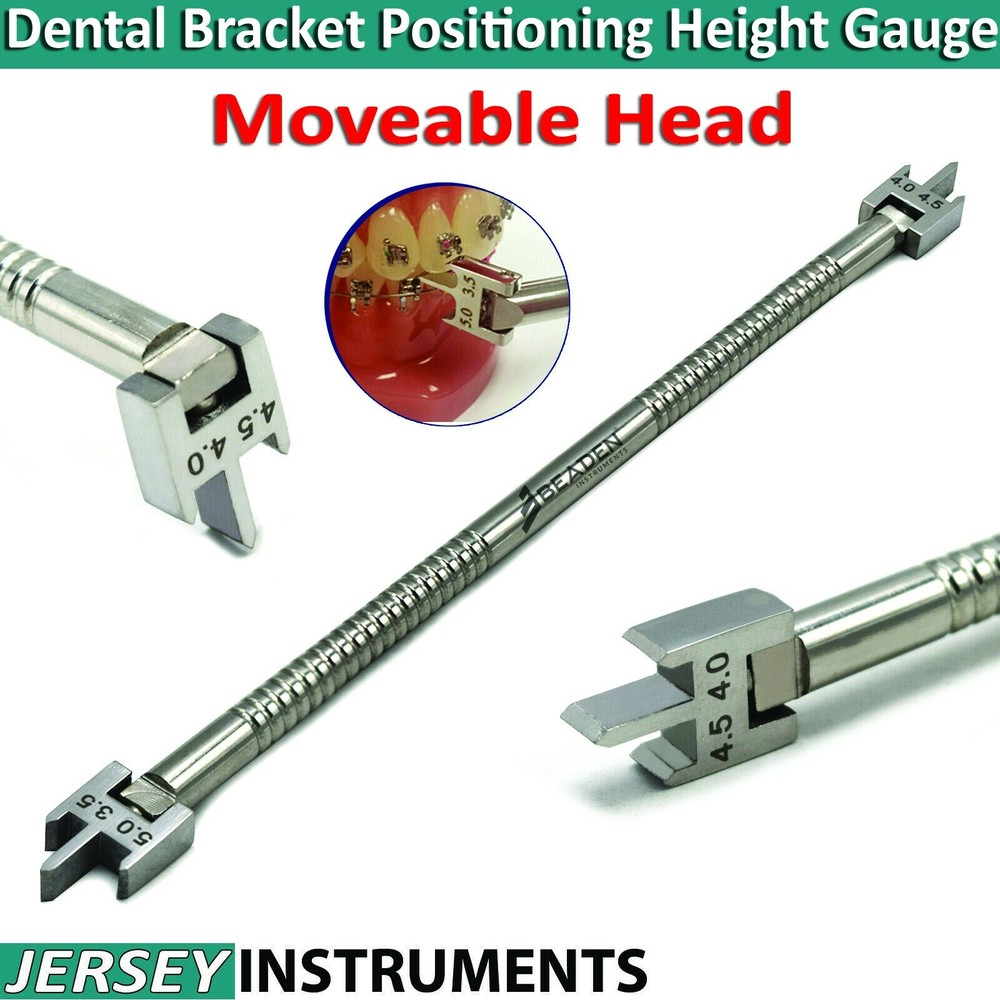 Dental Bracket Positioning Movable Adjustable Head Height Gauge Orthodontic Tool