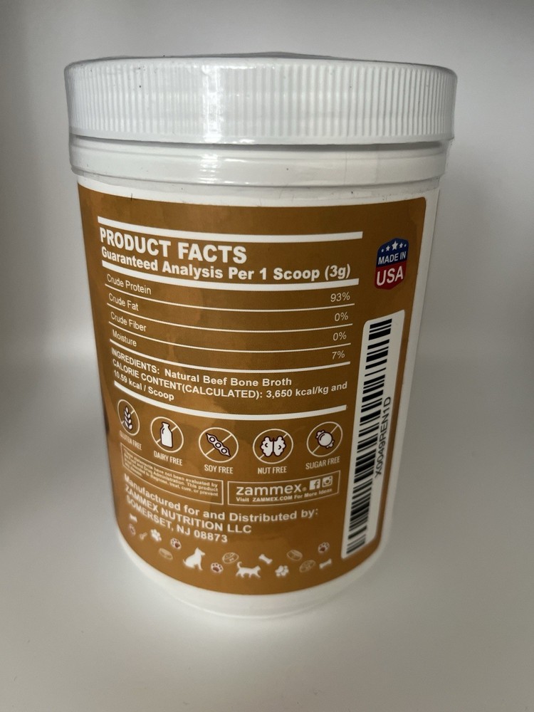 Zammex Nutrition Beefy Paws Bone Broth