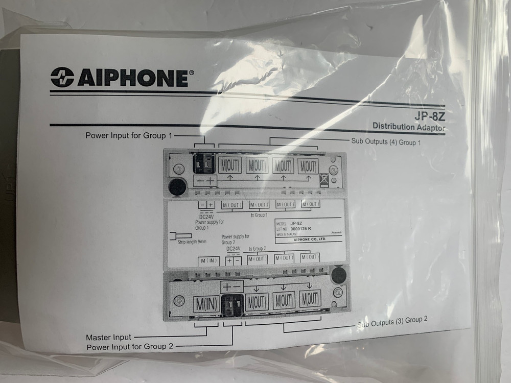 Aiphone JP-8Z Distribution Amplifier Adaptor for Video Sub Master Stations