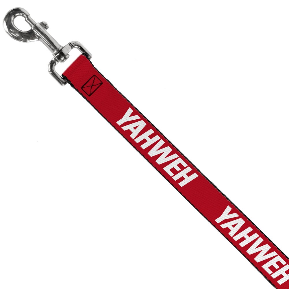 Dog Leash YAHWEH Text Red/White