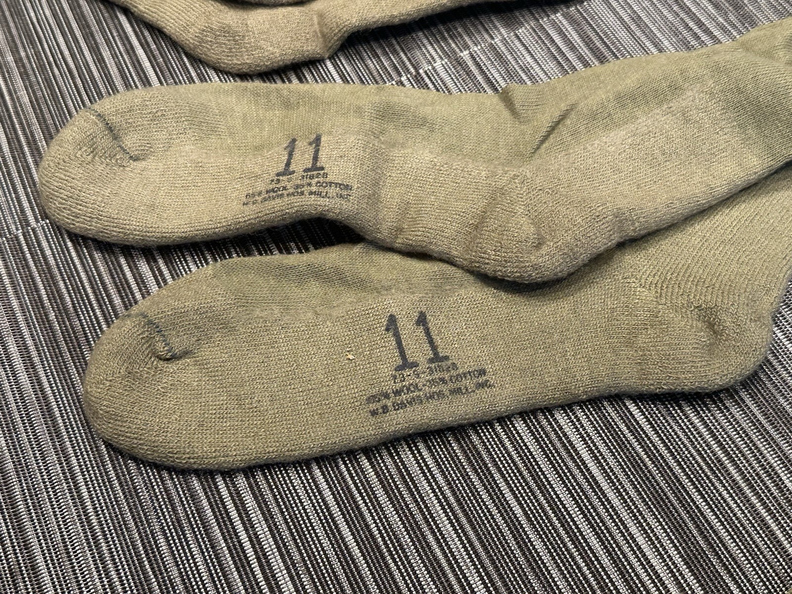4 Pairs Military Issue Army Boot Socks Korean War Era Wool Cotton Size 11