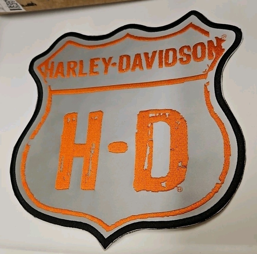 REFLECTIVE AT NIGHT HARLEY DAVIDSON EXTRA LARGE VEST OR JACKET PATCH NEW