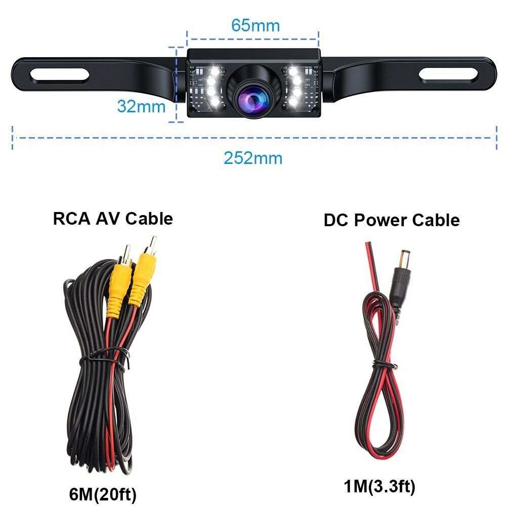 CMOS Car Rear View Backup Parking Reverse Camera Back HD Vision Waterproof 7 LED