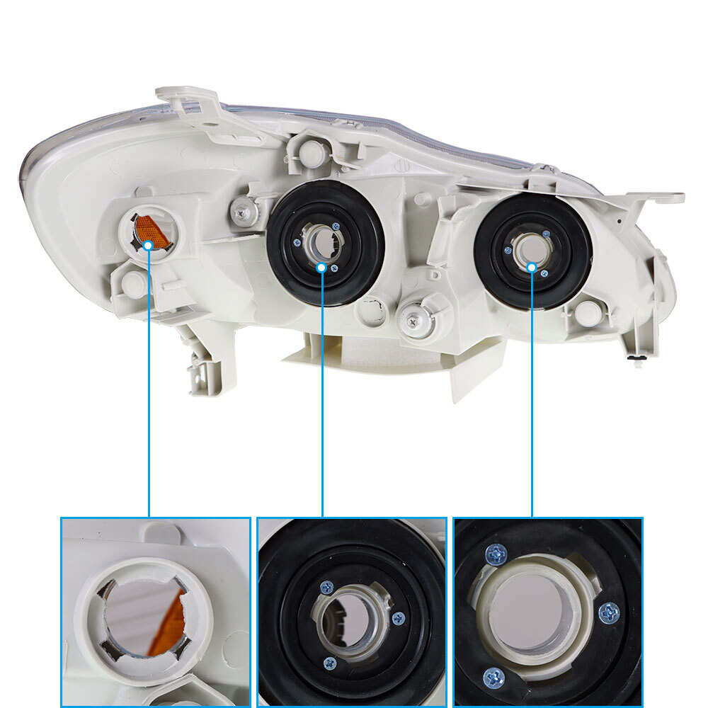 For Toyota Corolla 2003-2008 Halogen Headlights Assembly Left&Right Side Chrome