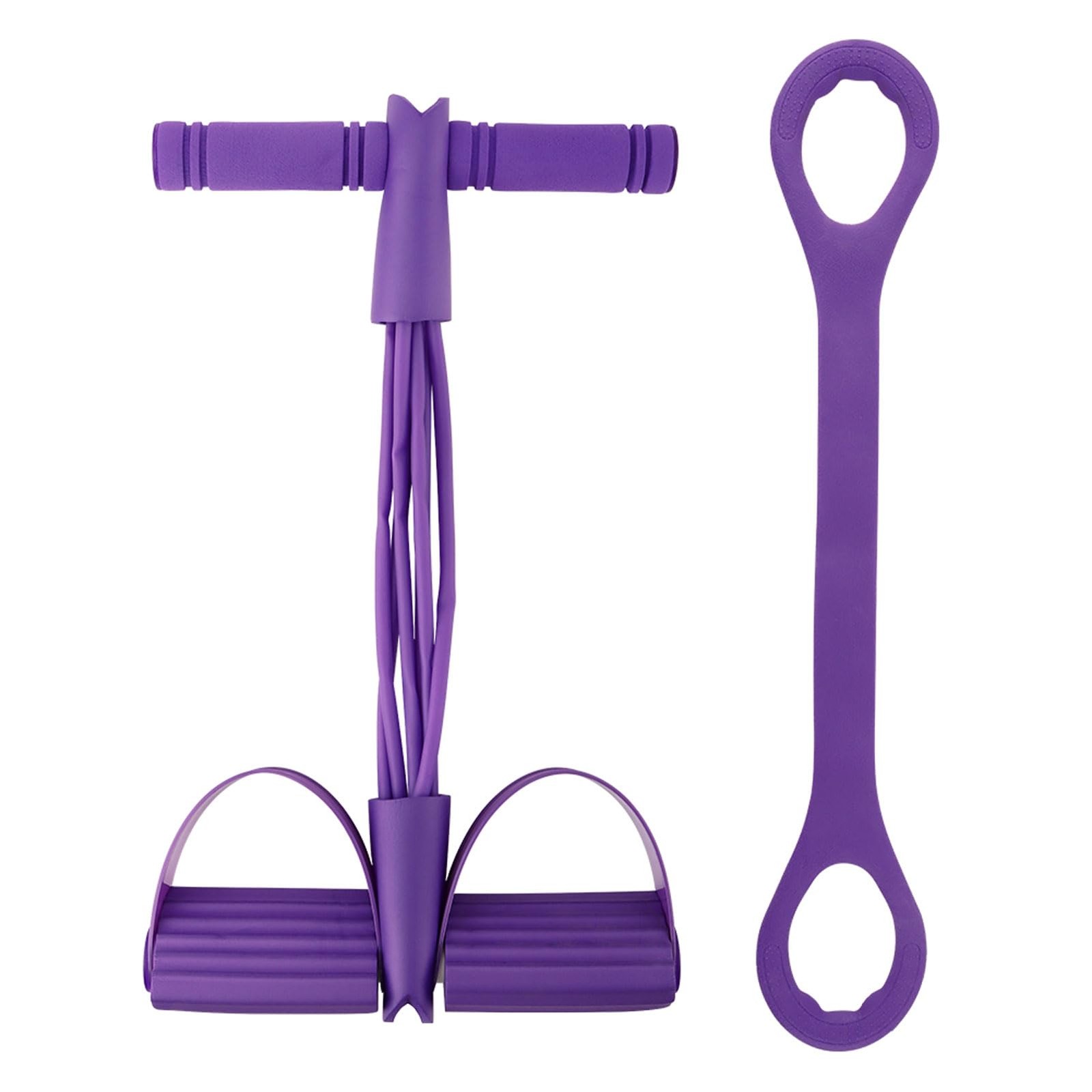 Fitness Resistance Bands- 6 Tube Pedal Ankle Puller with Handle & Tensile Rop...