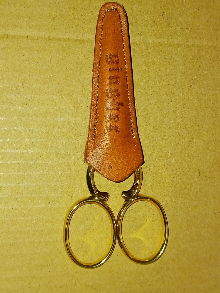 Gingher 3 1/2 inch gold handled embroidery scissors