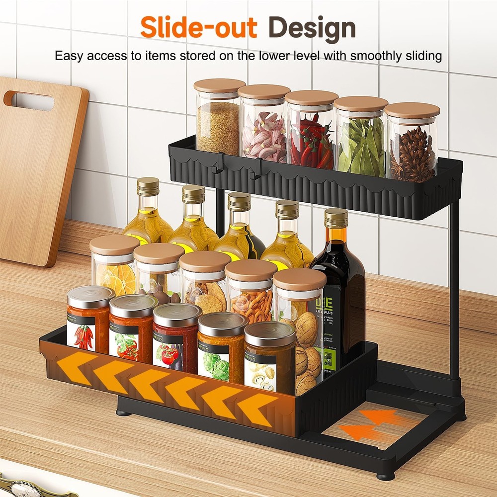 3 Pack Multi-Purpose Under Sink Organizers and Storage, 2026 L-Shaped Pull Ou...