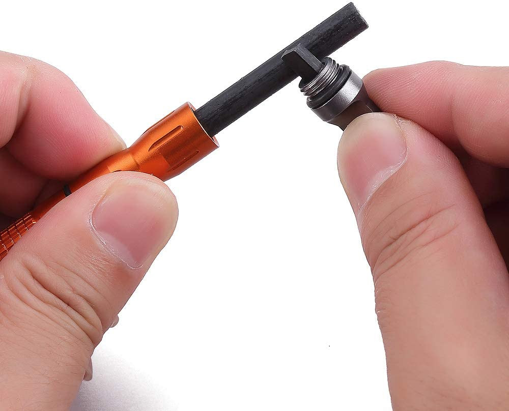 2PCS Compact Fire Starter with Scraper Striker, Replaceable Threaded Ferro Rod F