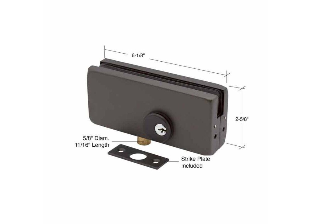 FHC PF215MB Patch Lock with 5/8" Diameter Bolt Throw - Matte Black