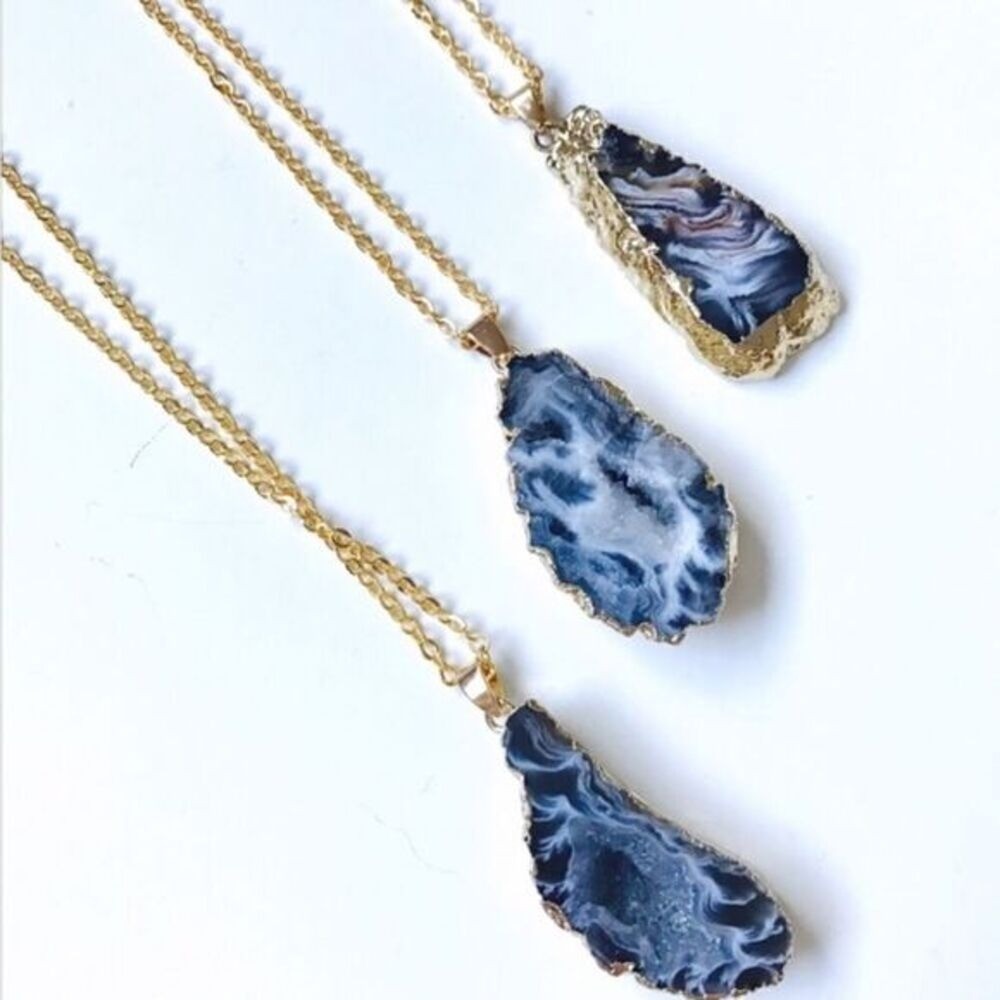 Agate Geode Slice Necklace
