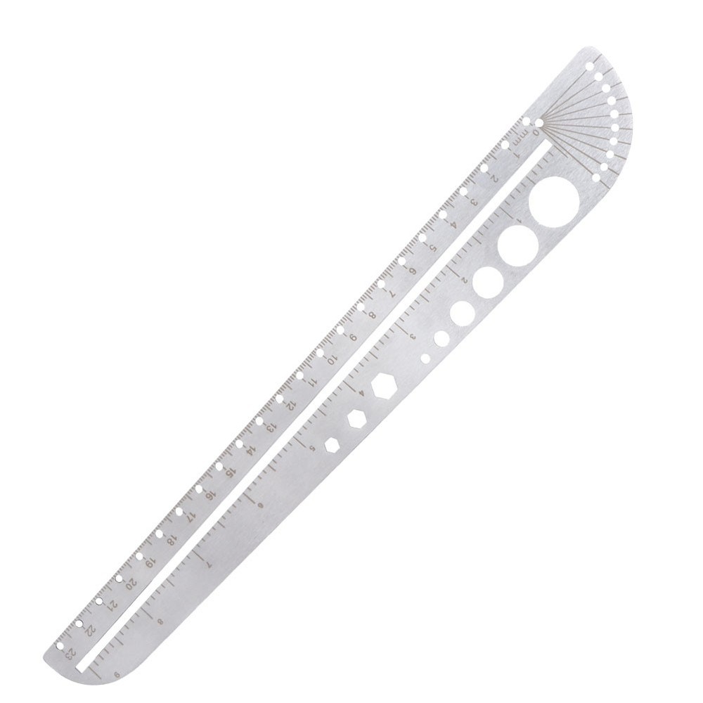 Scale Ruler Multifunctional Stainless Steel Compass Protractor Measuring