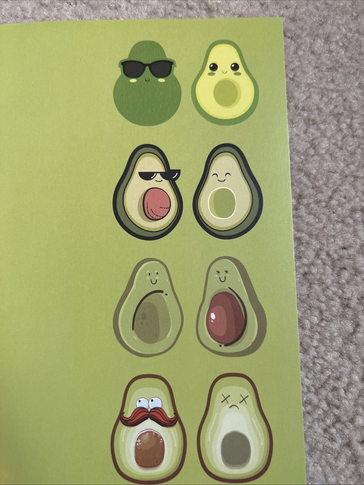 Adorable Avocado Hardbound Notebook 8.25” x 5.75” New
