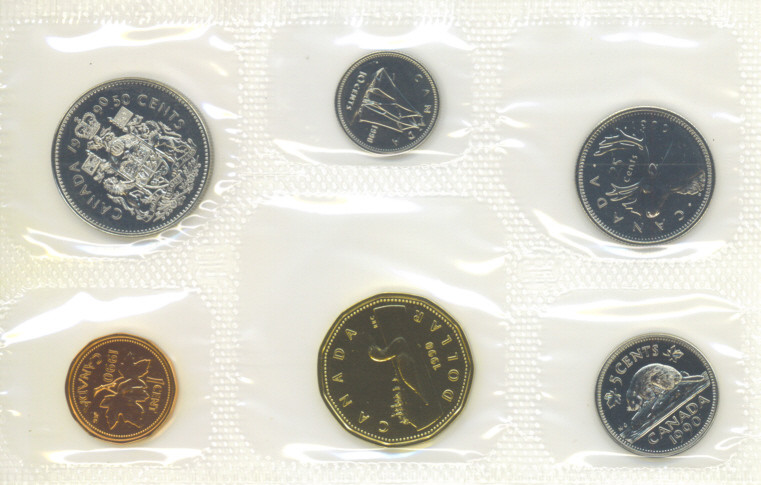 1990 Canada Proof Like PL Coin Set Envelope COA