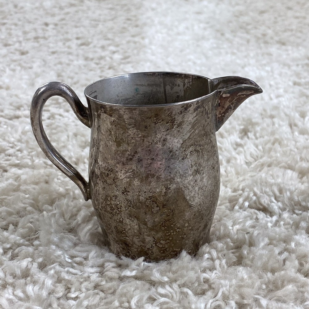 Vintage Academy Silverplate Silver on Copper Creamer with Handle