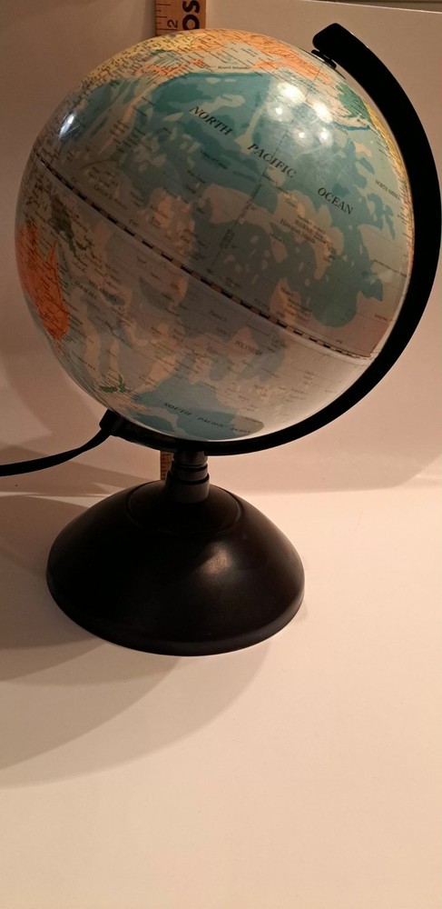 Vintage 12" 90's Lighted World Globe Illuminated Plastic Base