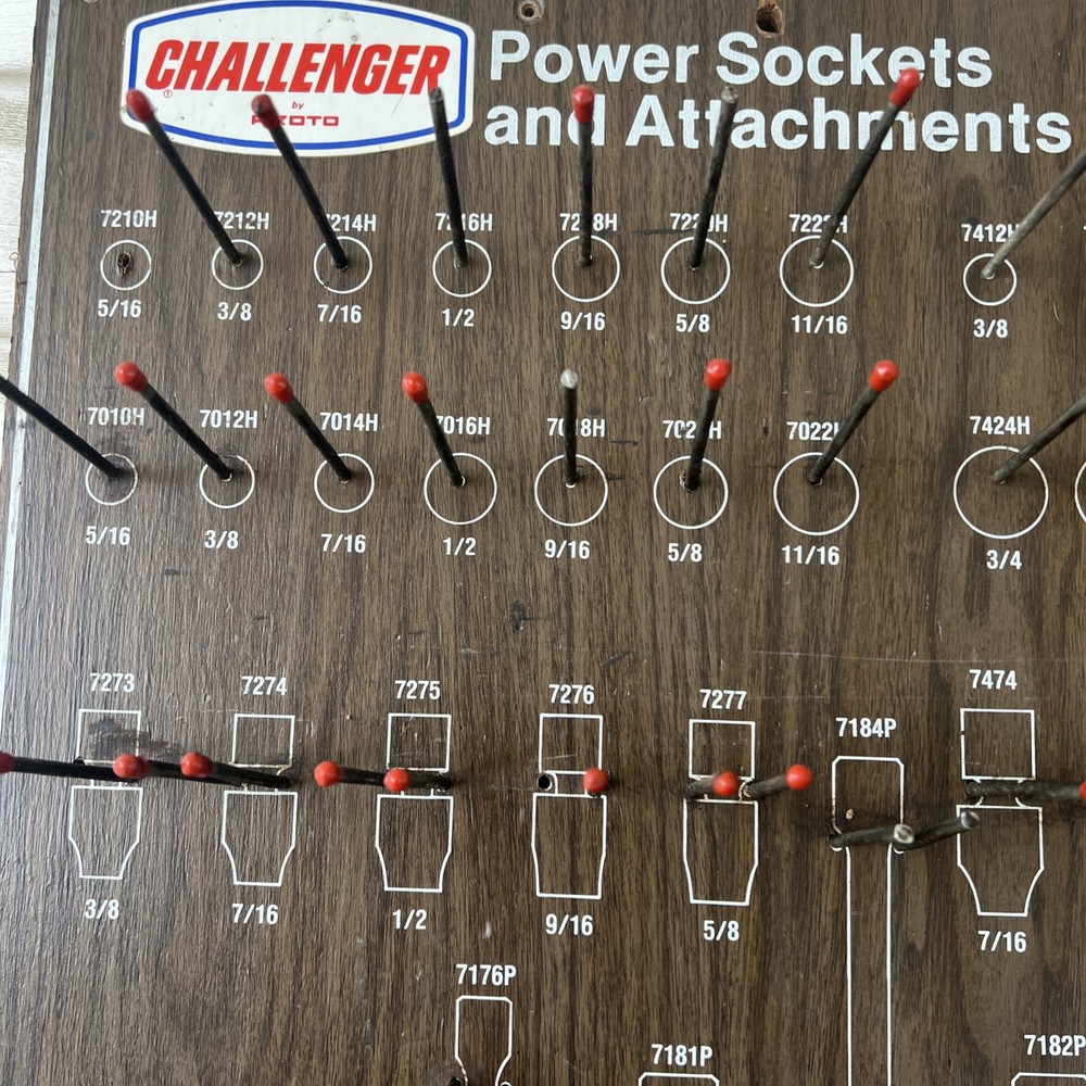 Vintage Challenger By Proto Tool Display Board Panel #174 socket