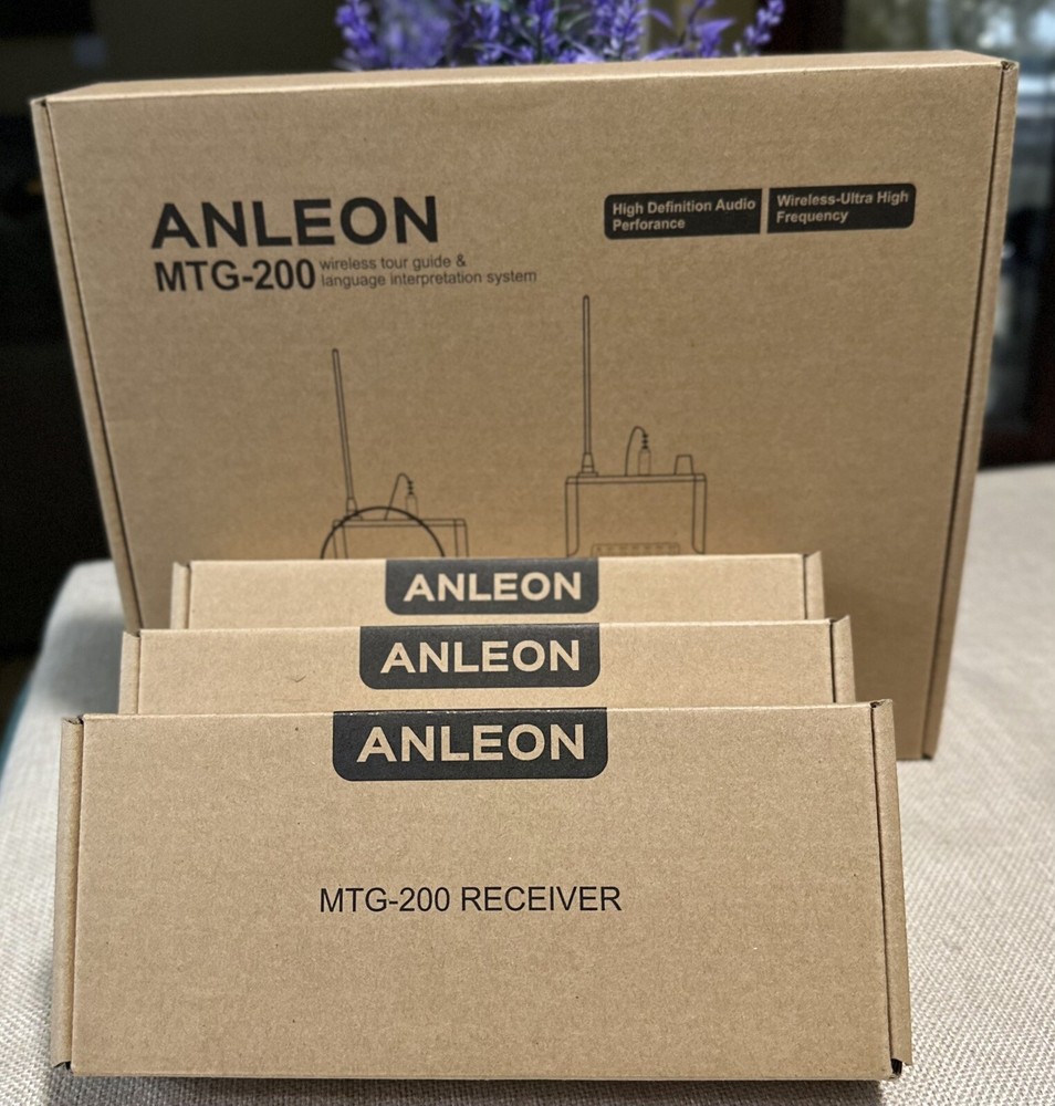 ANLEON MTG-200 Wireless Tour Guide & Language Interpretation System-4 Receivers