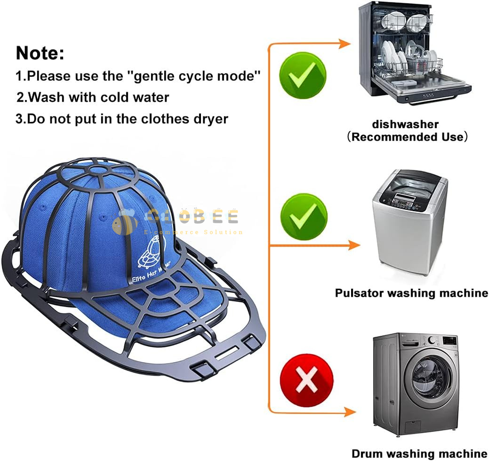 Hat Washer Baseball Cap Cleaner Protector Machine Washing Cage Cap Holder Frame