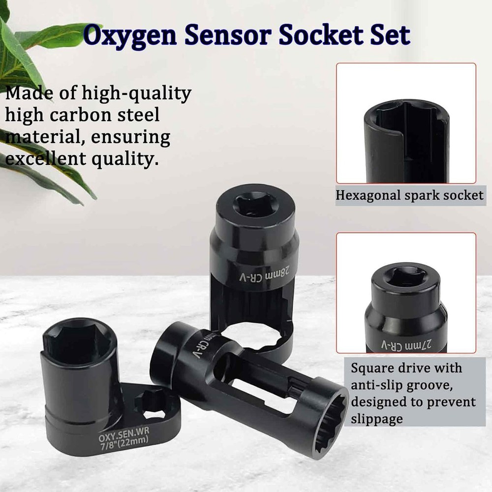 10Pcs Oxygen Sensor Socket Set Sensor Oil Pressure Sending Unit Removal Tool