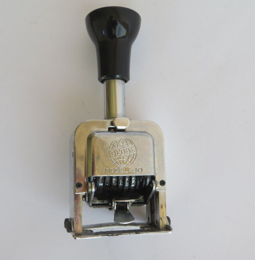 Vintage Globe Automatic Numbering Machine Model 10