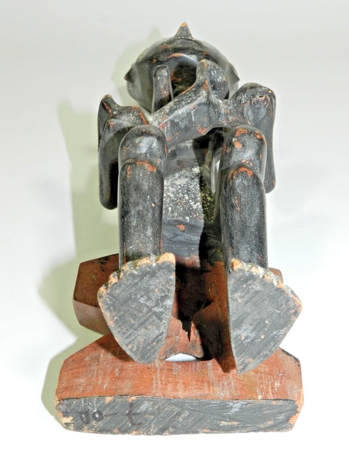 Vintage African Hand Carved Guardian Figure 14.75" Tribal Wood Sculpture