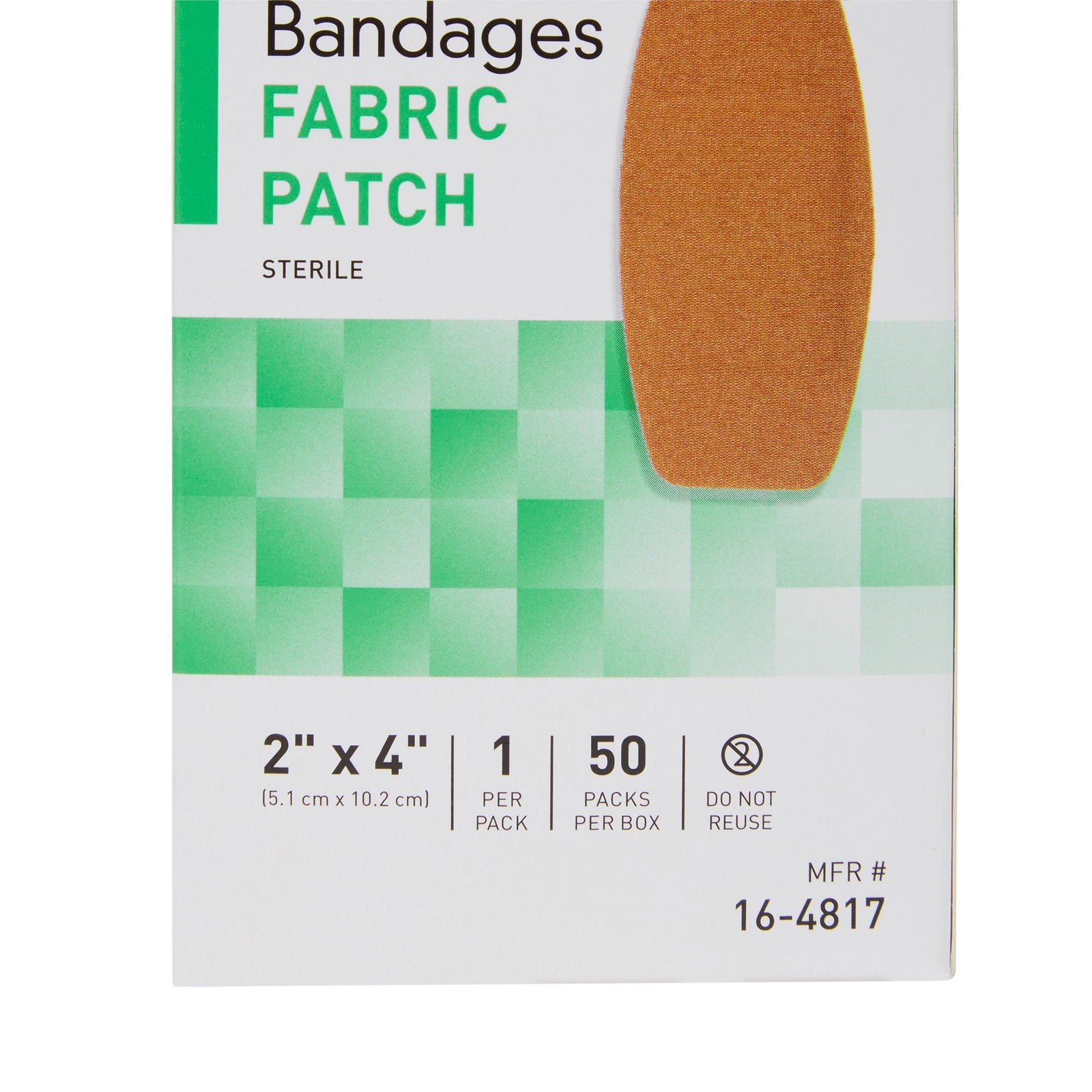 50 McKesson Adhesive Bandages 2" x 4" Fabric Patch Band Aid Strips 16-4817