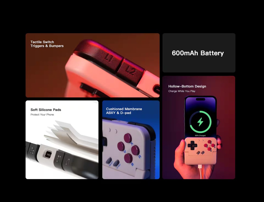 GameSir - Pocket Taco - Bluetooth Retro Mobile Gaming Controller for iOS & An...