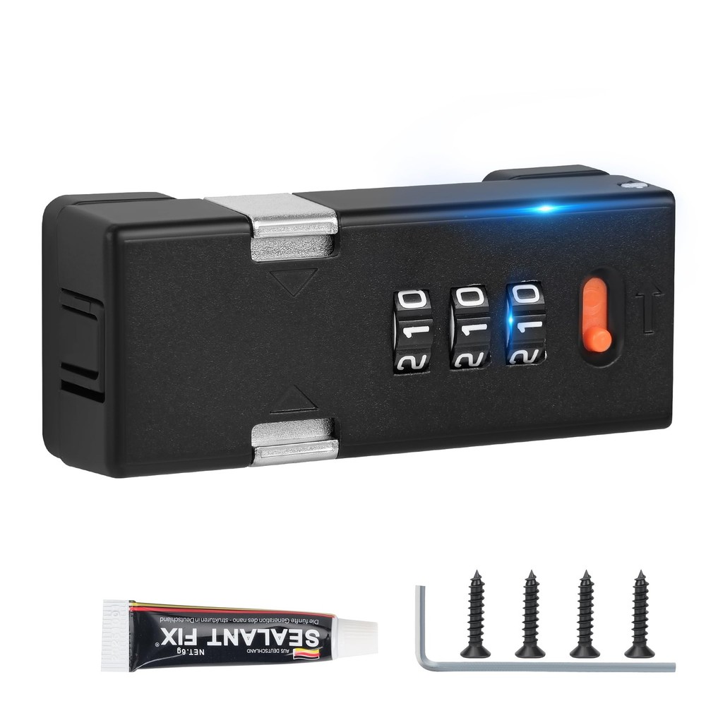 Premium Keyless Cabinet Lock with Combination Code - 3-Digit Password Hasp La...