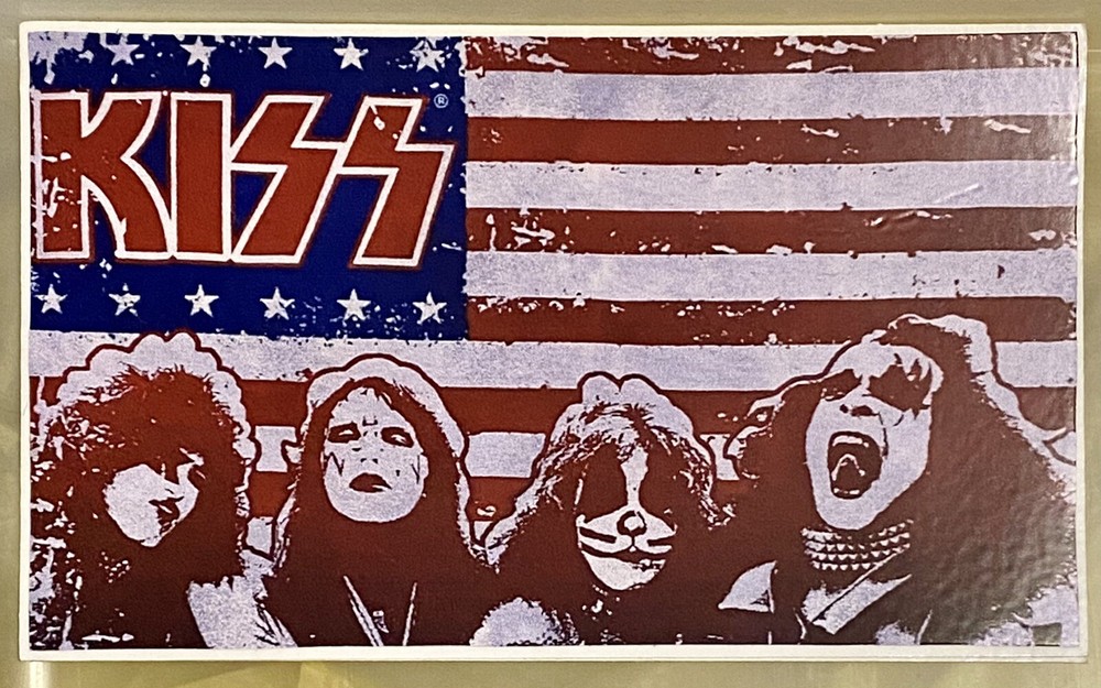 KISS AMERICAN FLAG 5” x 3” Vinyl Sticker