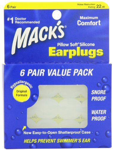 5 Pack Macks Pillow Soft Silicone Earplugs Value Pack 6 Count Each