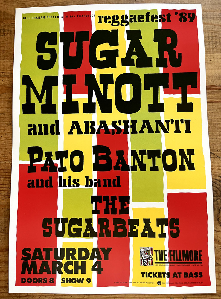 Reggaefest Concert Poster - Fillmore - 1989