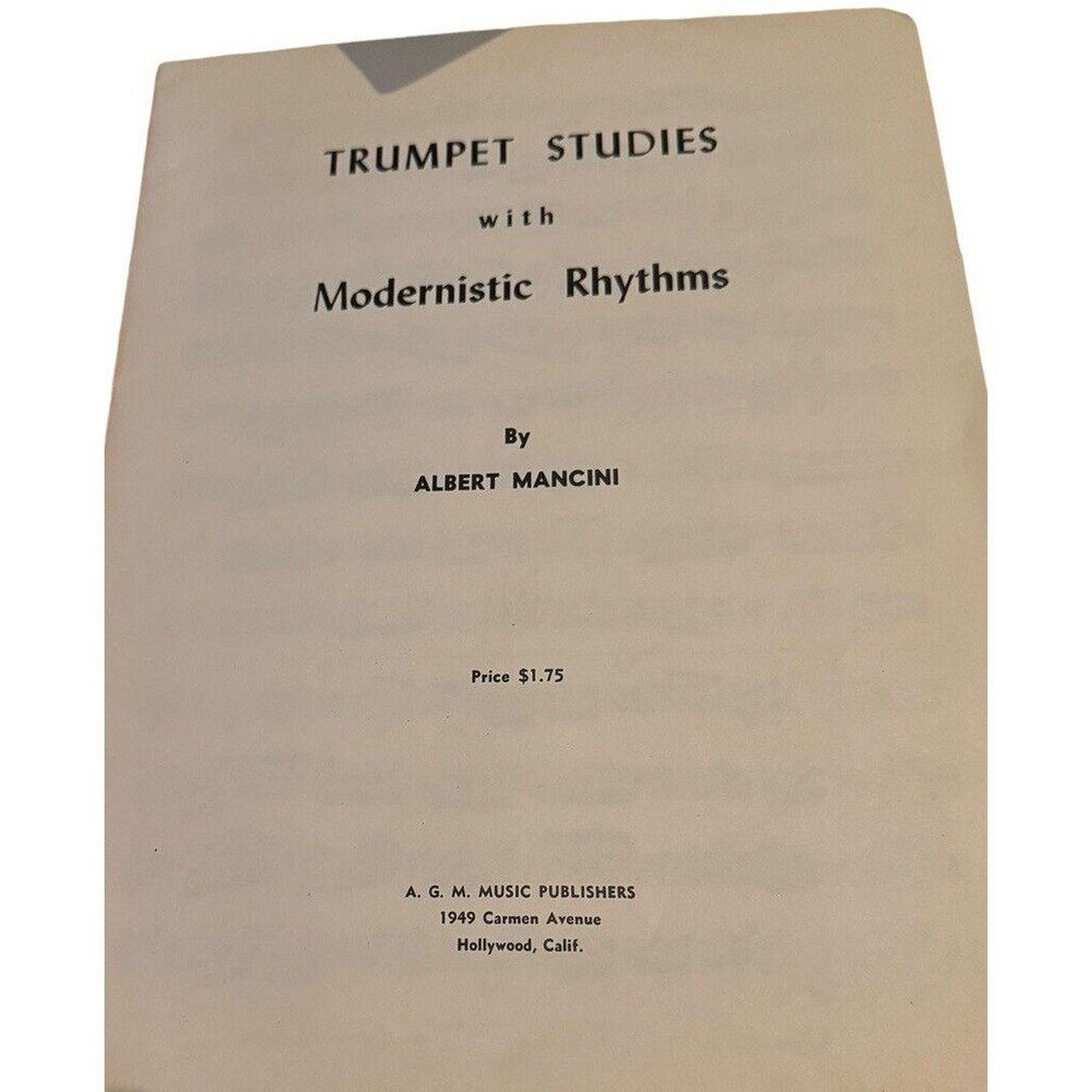 Sheet Music Rubank Advanced Method Cornet Trumpet Volume 1 Modernistic Rhythms