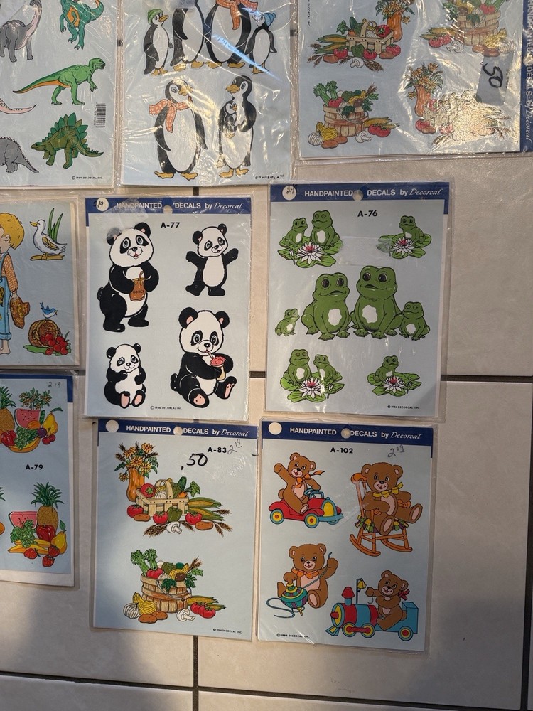 Vintage 90s Handpainted Decals