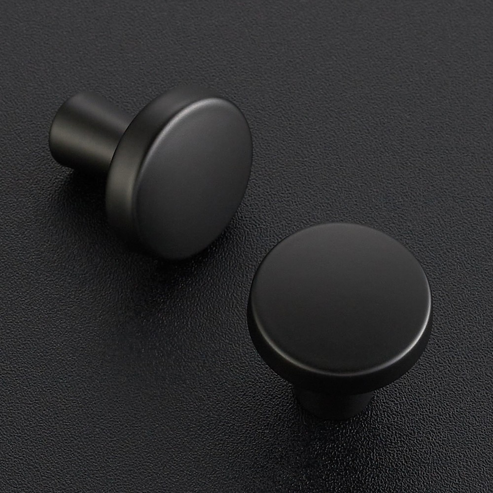 Ravinte 20 Pack Matte Black Cabinet Knobs Mini Round Knobs Single Hole Solid Dra
