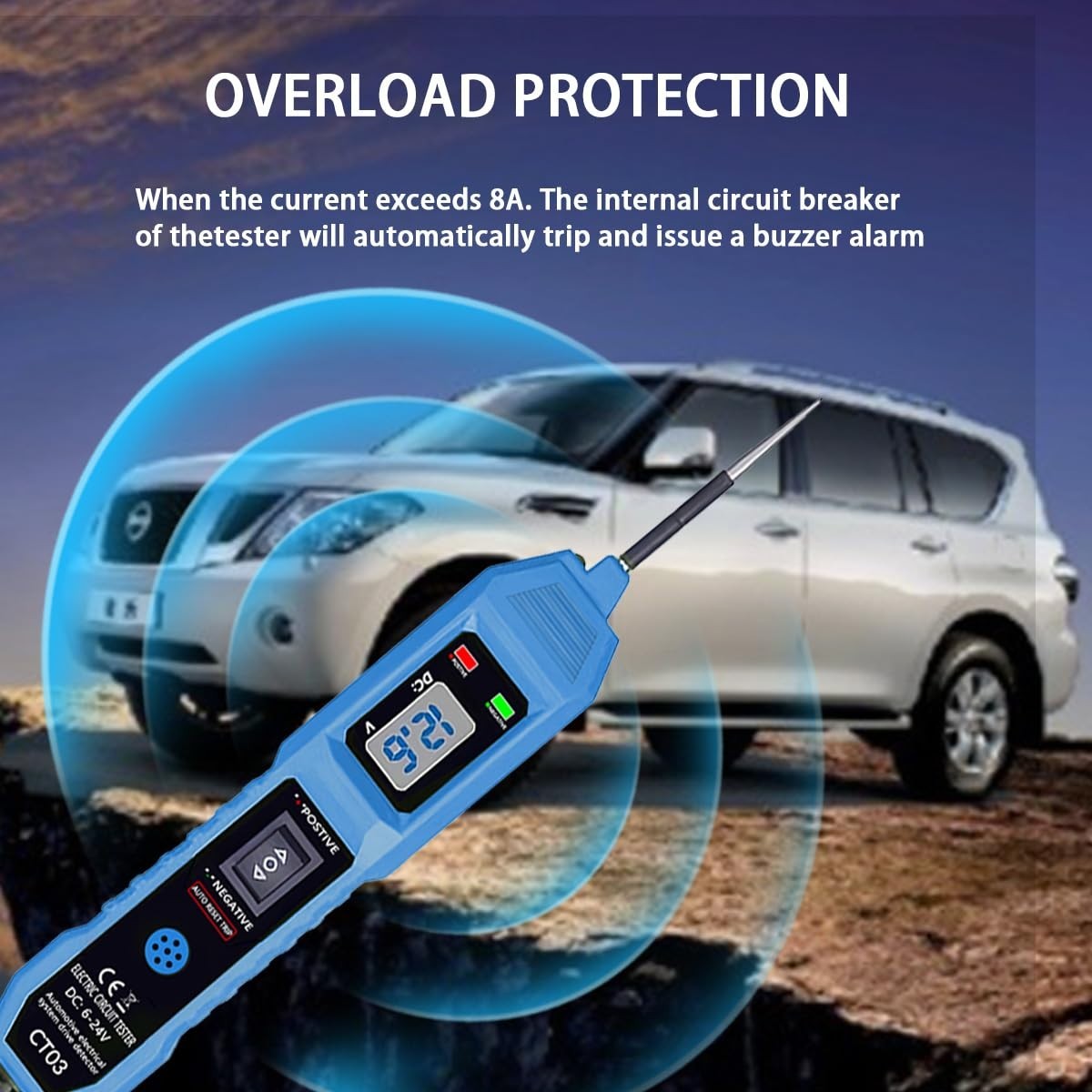 Probador De Circuitos Corriente Electrica DC Voltaje Automotriz 6V-24V NUEVO US