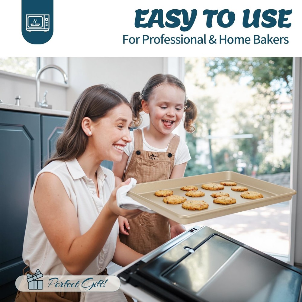 Baking Pans Set, Nonstick Stackable Bakeware Sets, Oven Pans for Cooking, 6 P...