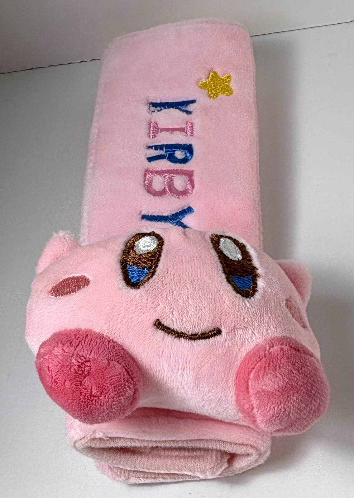 Nintendo KIRBY Plush Car Seat Belt Shoulder Cover 7 inches long 3 inches wide