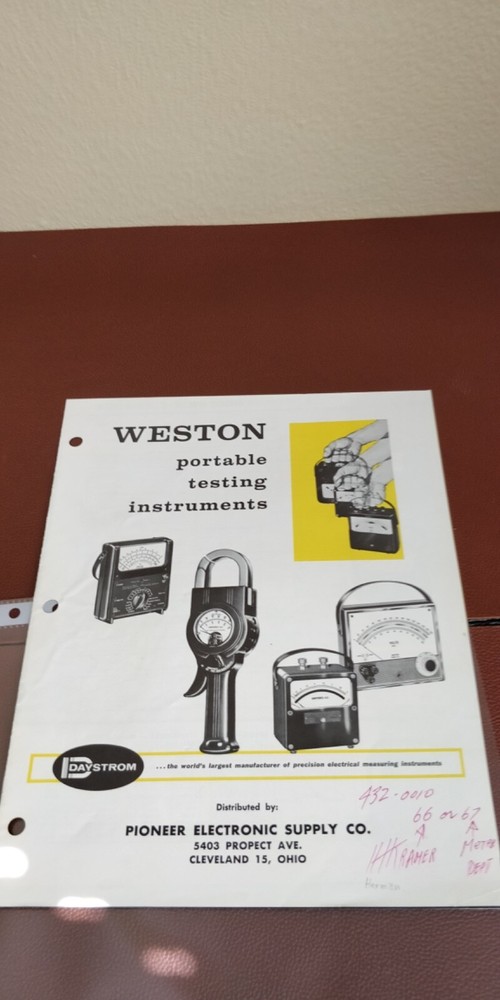 1961 Weston Portable Testing Instruments ~ catalog Brochure