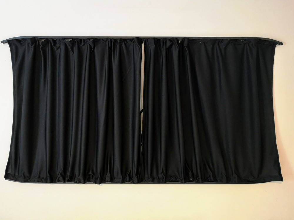 ⭐⭐⭐ Ford Transit Custom Blackout Curtains 2 SIDE WINDOWS & TAILGATE SET BLACK ⭐
