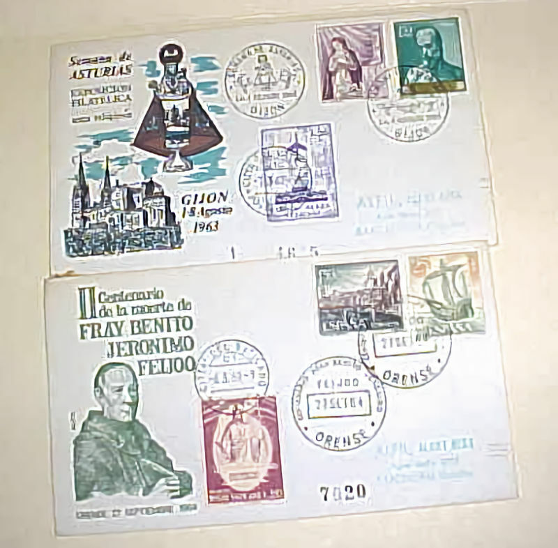 VATICAN MIXED  SPAIN 2 DIFF.  CACHETED  1963,1964