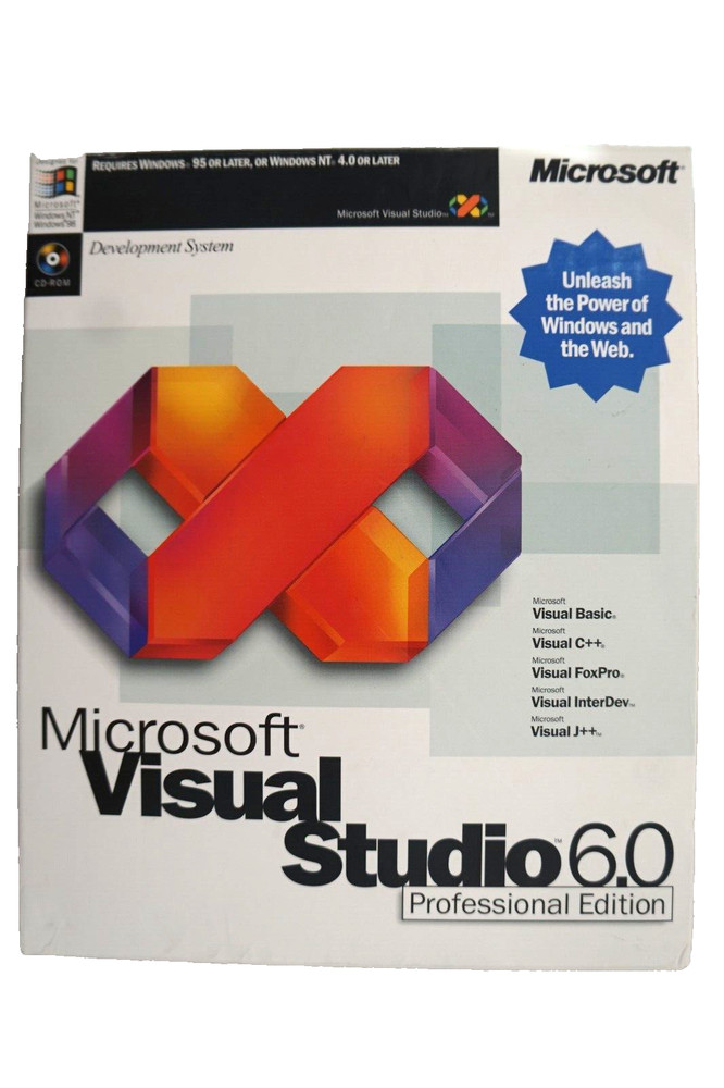 NEW Sealed Microsoft Visual Studio Professional 6.0 6 PRO FULL VERSION BASIC