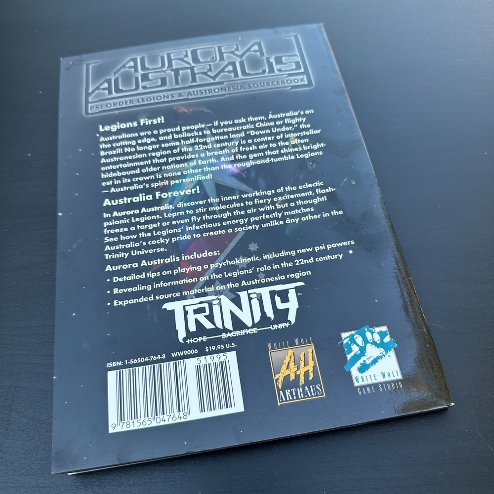Aurora Australis Trinity RPG Sourcebook White Wolf Sci-Fi OOP WW9203