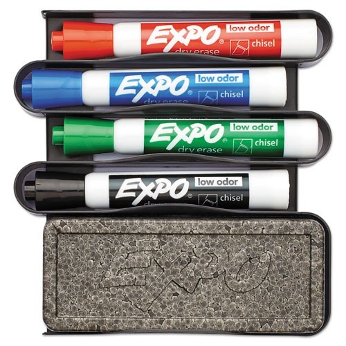 Expo Whiteboard Caddy Set, Broad Chisel Tip, Assorted Colors, 4/Set